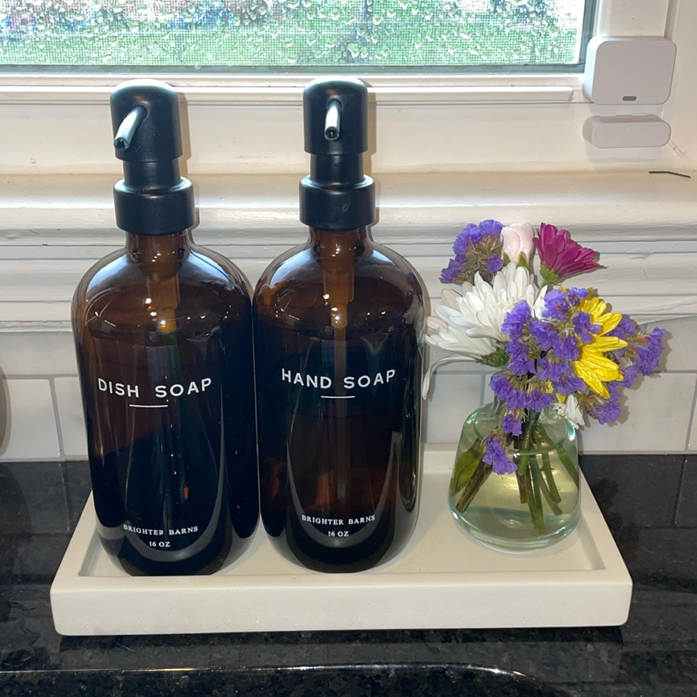 The Polished Jar Large Artisan Concrete Tray in Off White